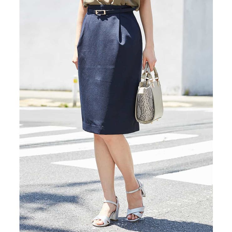 洗える】リネンライクタイトスカート[品番：ITKW0000057]｜OFUON