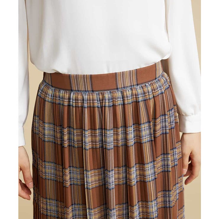 PLEATS PLEASE プリーツスカート ブラウン　チェック　イッセイミヤケ PLEATS PLEASE プリーツスカート ブラウンチェックイッセイミヤケ