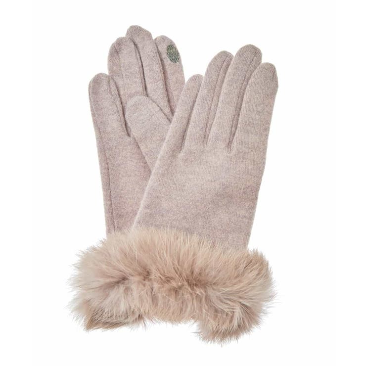 ベージュ | ファーアクセントグローブ | OFUON