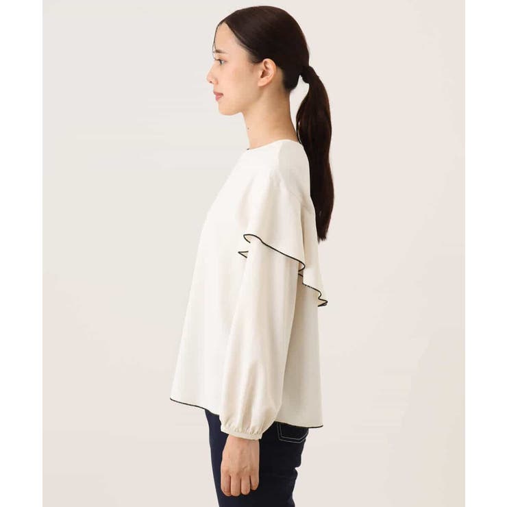 配色メロー フレアーデザインブラウス/洗える/WEB限定サイズあり | OFUON | 詳細画像17 