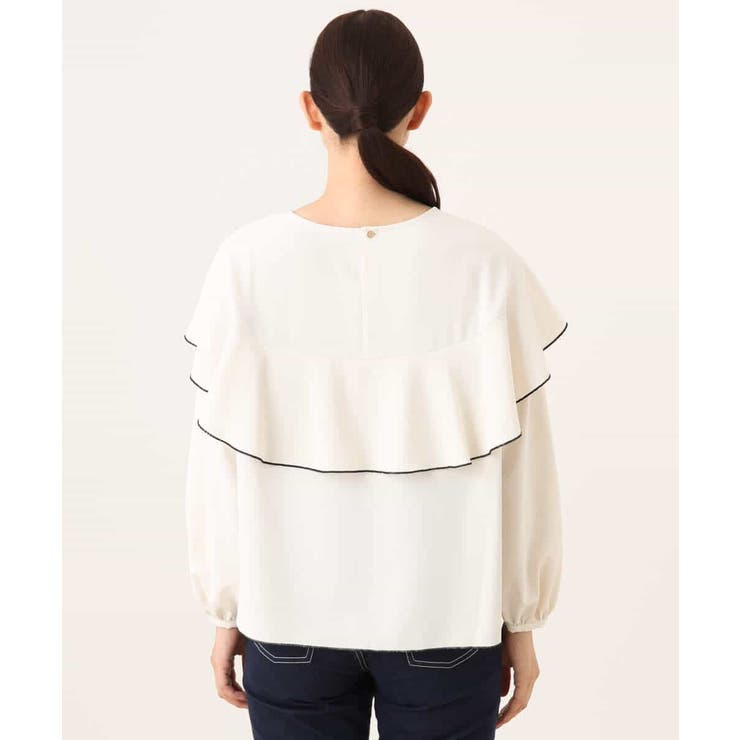配色メロー フレアーデザインブラウス/洗える/WEB限定サイズあり | OFUON | 詳細画像18 