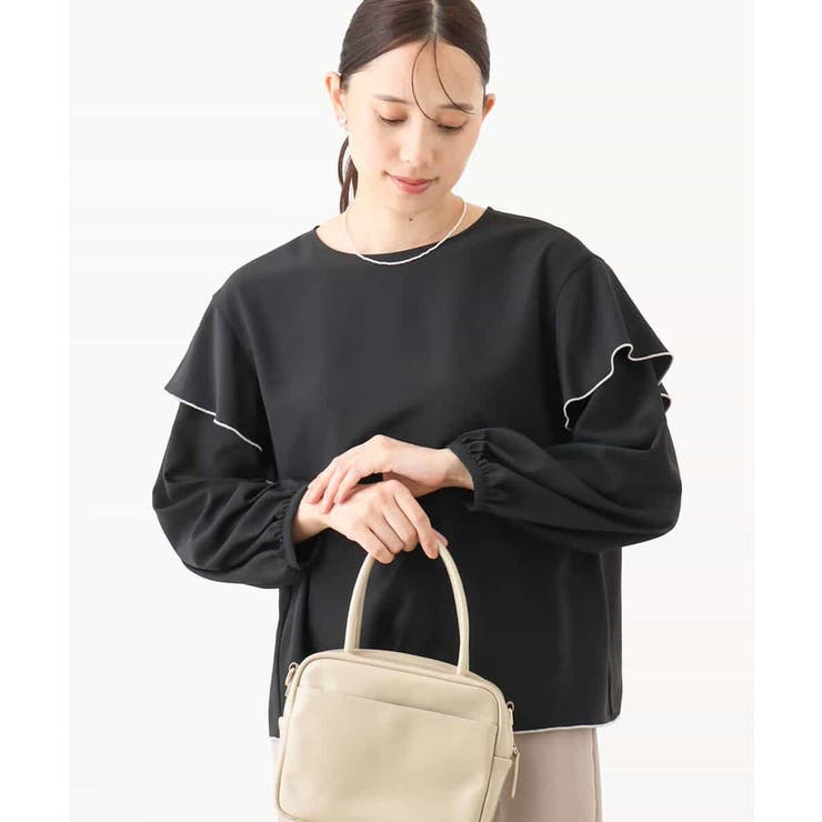 配色メロー フレアーデザインブラウス/洗える/WEB限定サイズあり | OFUON | 詳細画像2 