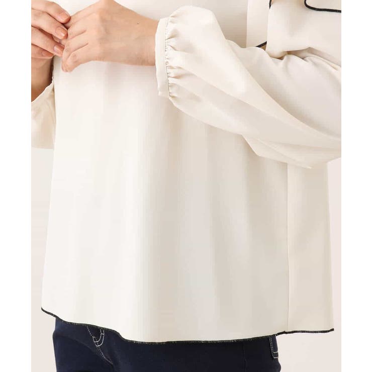 配色メロー フレアーデザインブラウス/洗える/WEB限定サイズあり | OFUON | 詳細画像23 