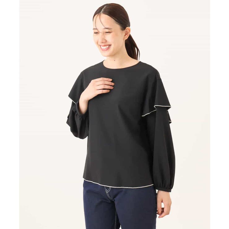 配色メロー フレアーデザインブラウス/洗える/WEB限定サイズあり | OFUON | 詳細画像25 