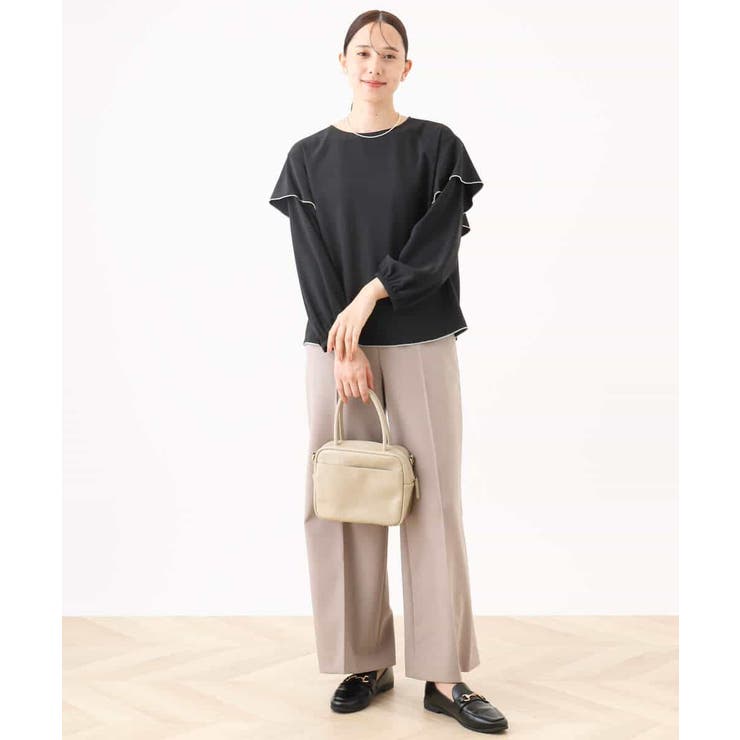 配色メロー フレアーデザインブラウス/洗える/WEB限定サイズあり | OFUON | 詳細画像4 