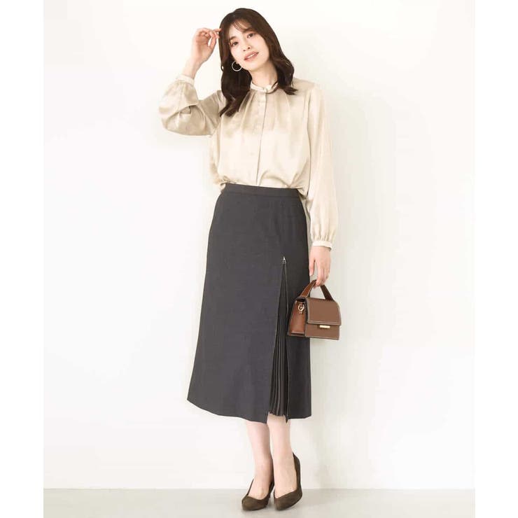 リボン付きバンドカラーブラウス/洗える/WEB限定サイズあり | OFUON | 詳細画像12 