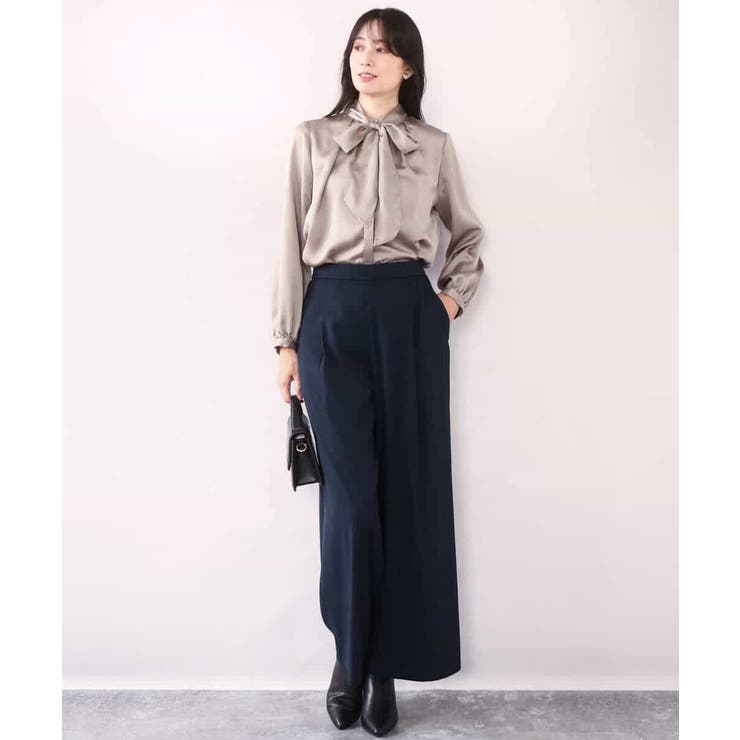 リボン付きバンドカラーブラウス/洗える/WEB限定サイズあり | OFUON | 詳細画像13 