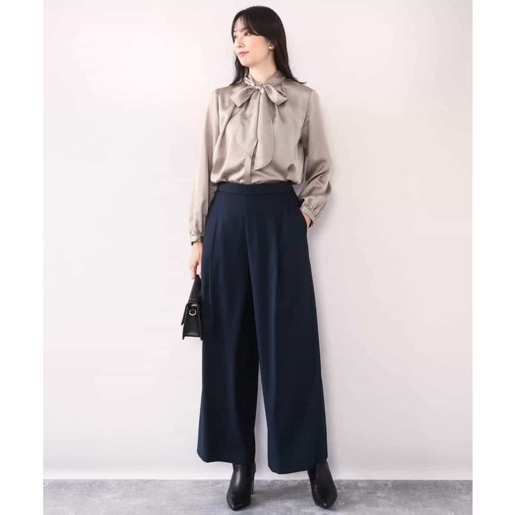 リボン付きバンドカラーブラウス/洗える/WEB限定サイズあり | OFUON | 詳細画像14 