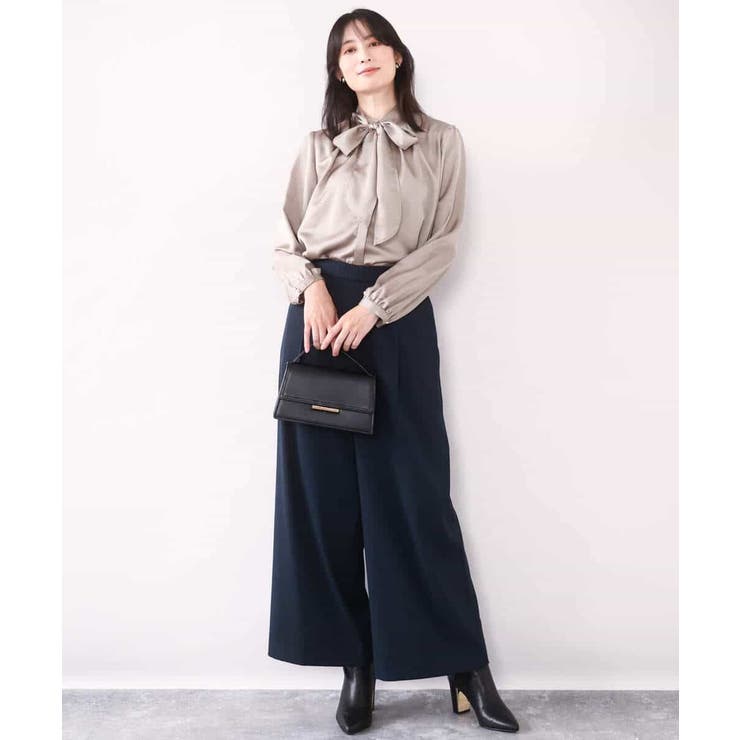 リボン付きバンドカラーブラウス/洗える/WEB限定サイズあり | OFUON | 詳細画像15 