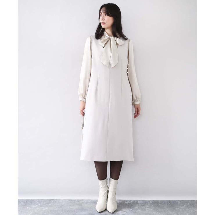 リボン付きバンドカラーブラウス/洗える/WEB限定サイズあり | OFUON | 詳細画像17 