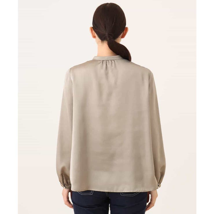 リボン付きバンドカラーブラウス/洗える/WEB限定サイズあり | OFUON | 詳細画像20 