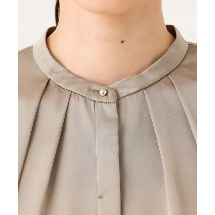 リボン付きバンドカラーブラウス/洗える/WEB限定サイズあり | OFUON | 詳細画像21 