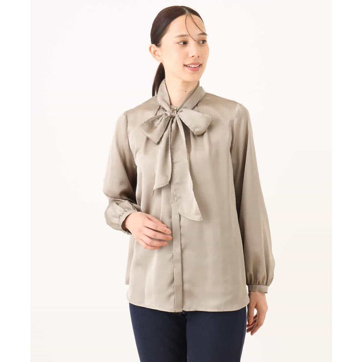 リボン付きバンドカラーブラウス/洗える/WEB限定サイズあり | OFUON | 詳細画像27 