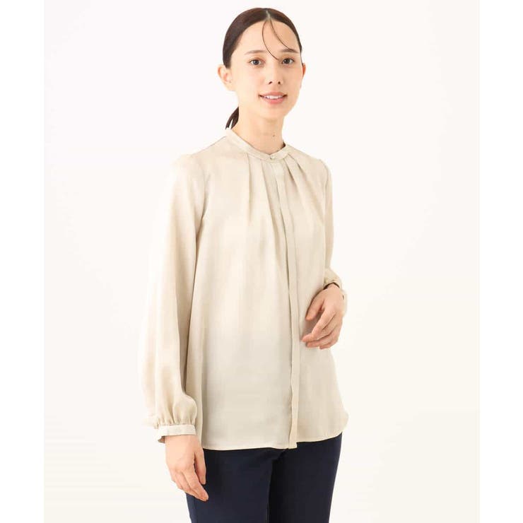 リボン付きバンドカラーブラウス/洗える/WEB限定サイズあり | OFUON | 詳細画像29 