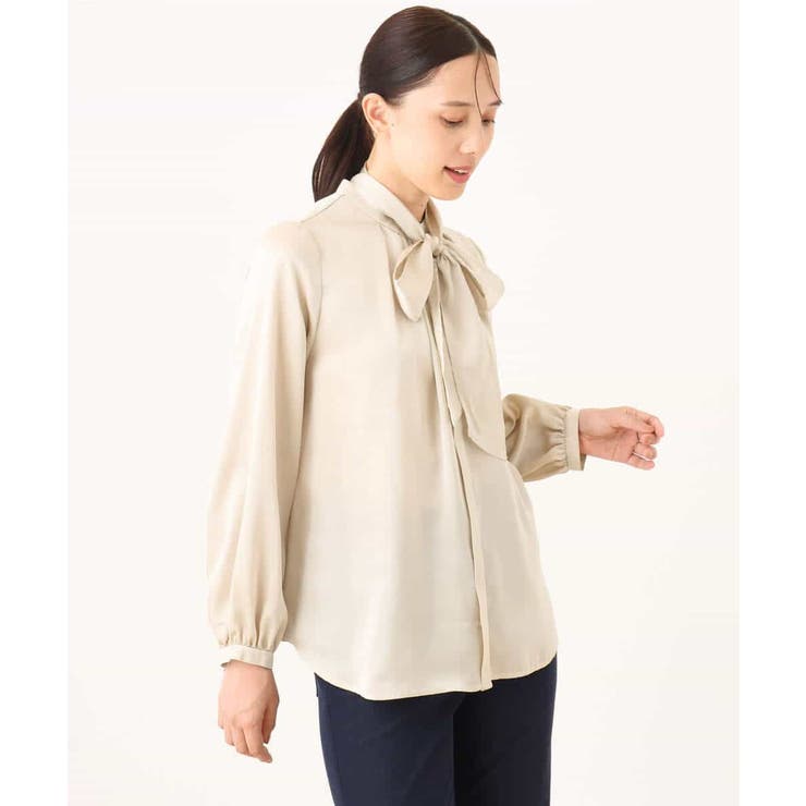 リボン付きバンドカラーブラウス/洗える/WEB限定サイズあり | OFUON | 詳細画像30 