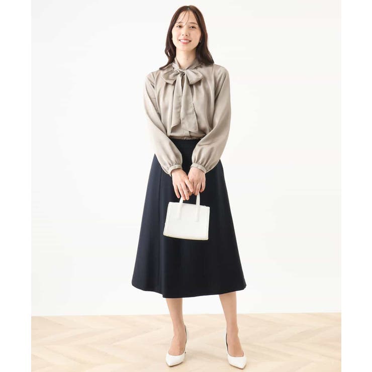 リボン付きバンドカラーブラウス/洗える/WEB限定サイズあり | OFUON | 詳細画像7 