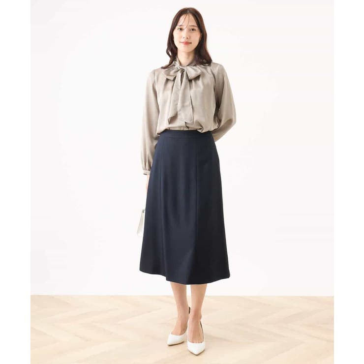 リボン付きバンドカラーブラウス/洗える/WEB限定サイズあり | OFUON | 詳細画像9 