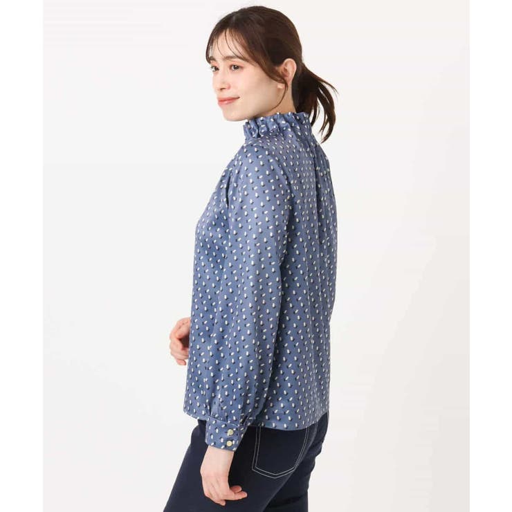 幾何柄スタンドネックブラウス/洗える/WEB限定サイズあり | OFUON | 詳細画像26 