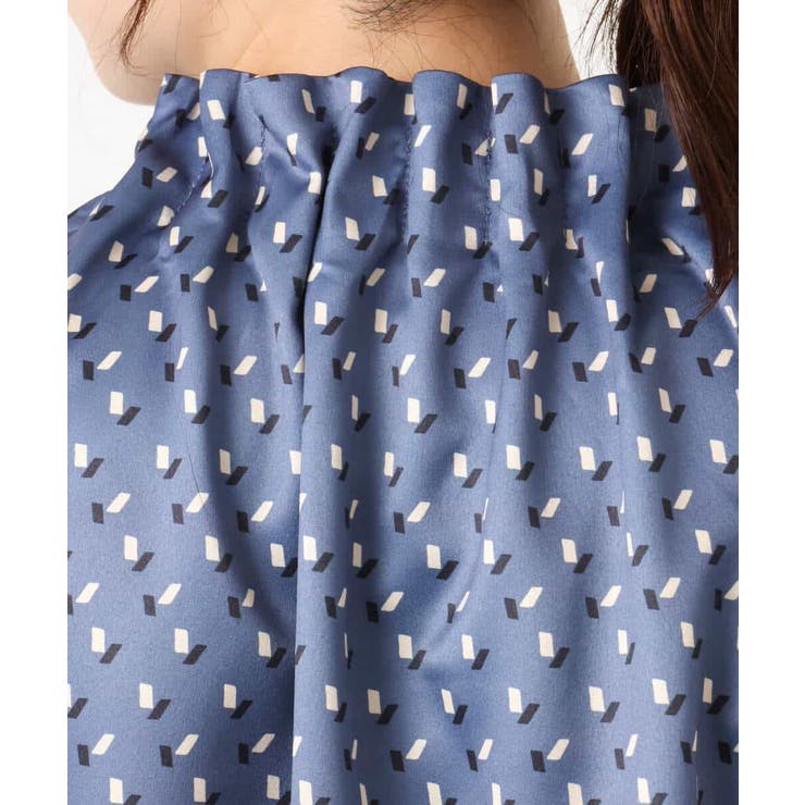 幾何柄スタンドネックブラウス/洗える/WEB限定サイズあり | OFUON | 詳細画像29 