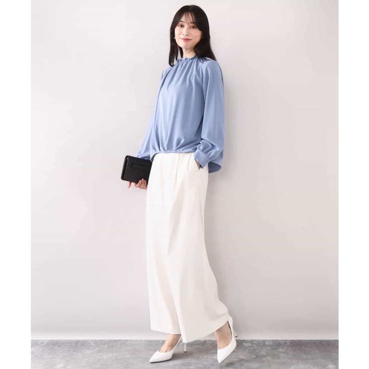 シャーリングネックデザインブラウス/洗える/WEB限定サイズあり | OFUON | 詳細画像33 