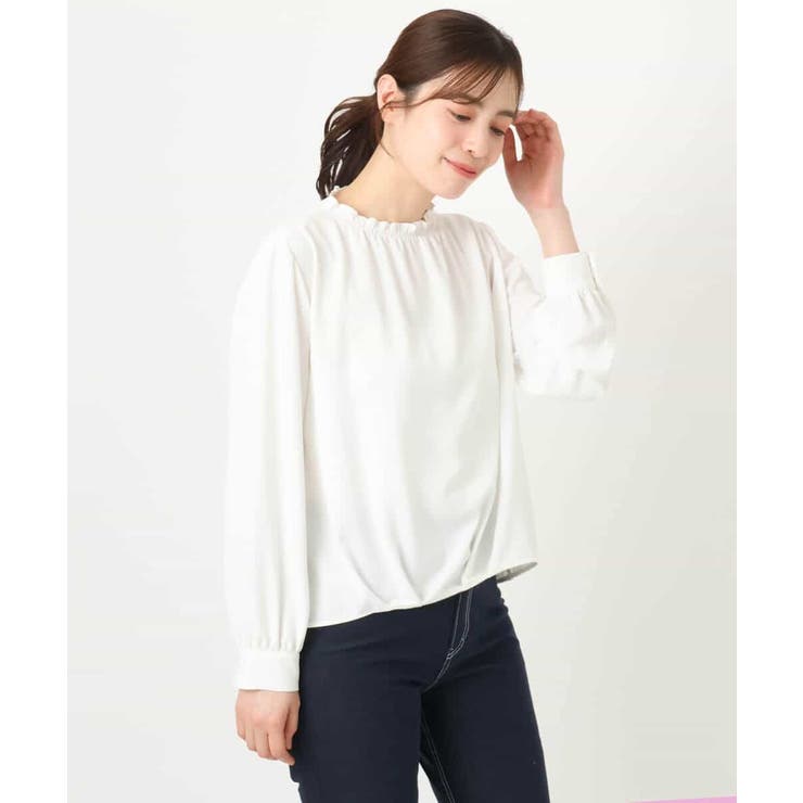 シャーリングネックデザインブラウス/洗える/WEB限定サイズあり | OFUON | 詳細画像44 