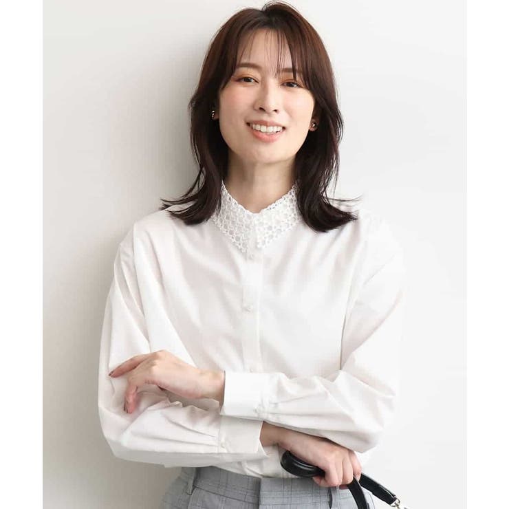ホワイト | 2WAYレース襟ブラウス/洗濯機で洗える/WEB限定サイズあり | OFUON