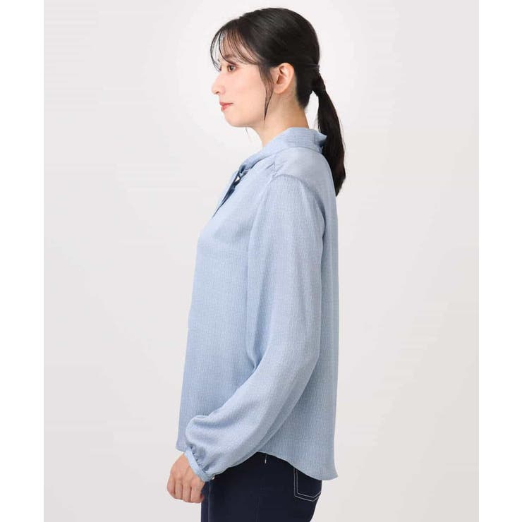 幾何柄ボウタイブラウス/洗える/WEB限定サイズあり | OFUON | 詳細画像12 