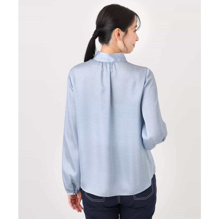 幾何柄ボウタイブラウス/洗える/WEB限定サイズあり | OFUON | 詳細画像13 