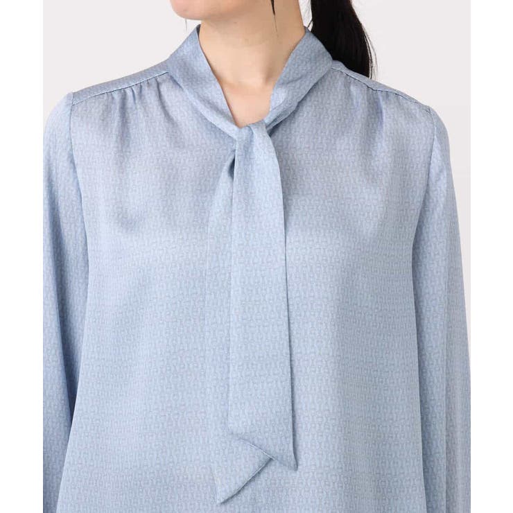 幾何柄ボウタイブラウス/洗える/WEB限定サイズあり | OFUON | 詳細画像14 