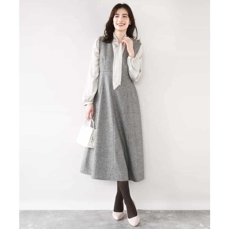 幾何柄ボウタイブラウス/洗える/WEB限定サイズあり | OFUON | 詳細画像2 