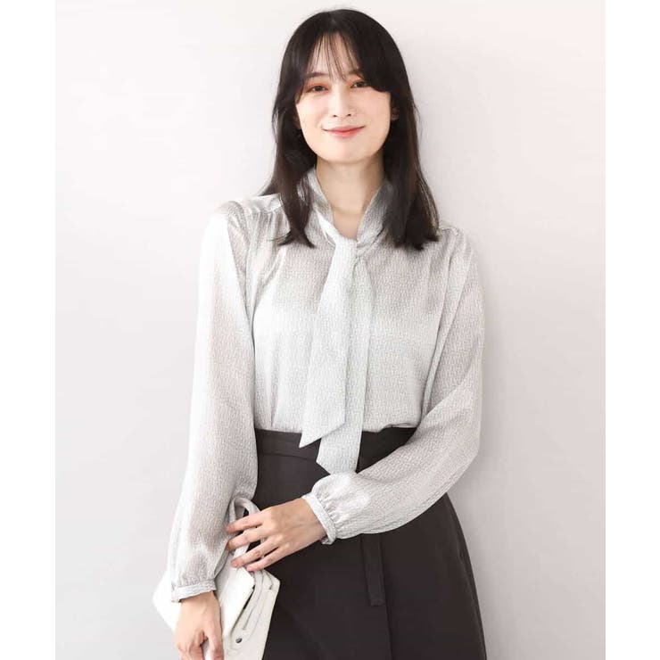 幾何柄ボウタイブラウス/洗える/WEB限定サイズあり | OFUON | 詳細画像21 