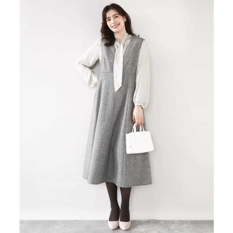 幾何柄ボウタイブラウス/洗える/WEB限定サイズあり | OFUON | 詳細画像3 