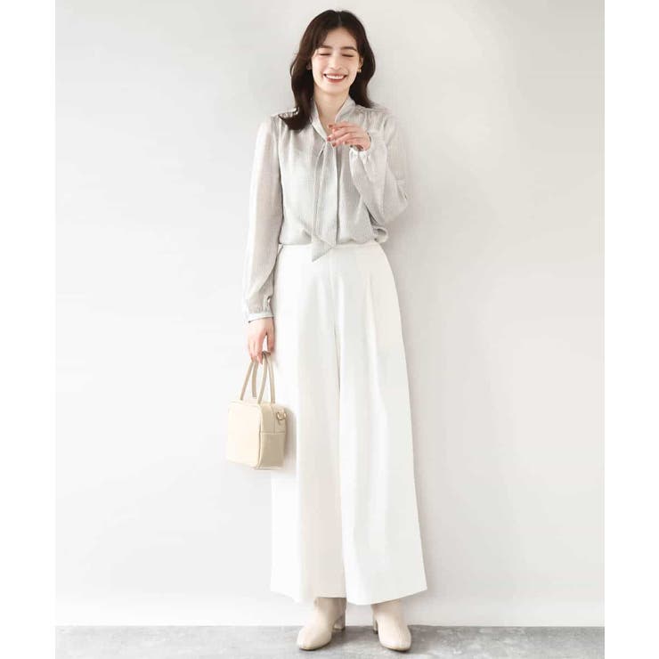 幾何柄ボウタイブラウス/洗える/WEB限定サイズあり | OFUON | 詳細画像5 