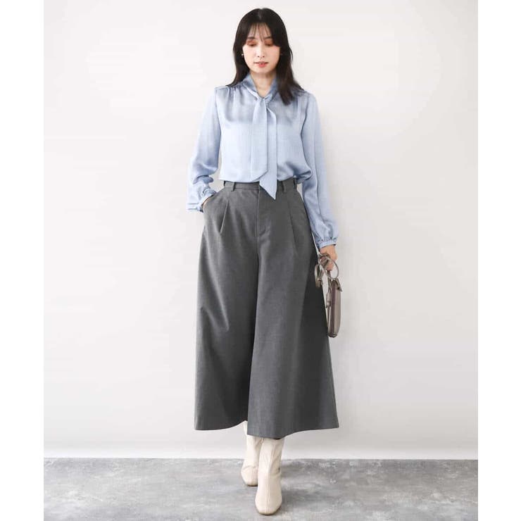 幾何柄ボウタイブラウス/洗える/WEB限定サイズあり | OFUON | 詳細画像9 