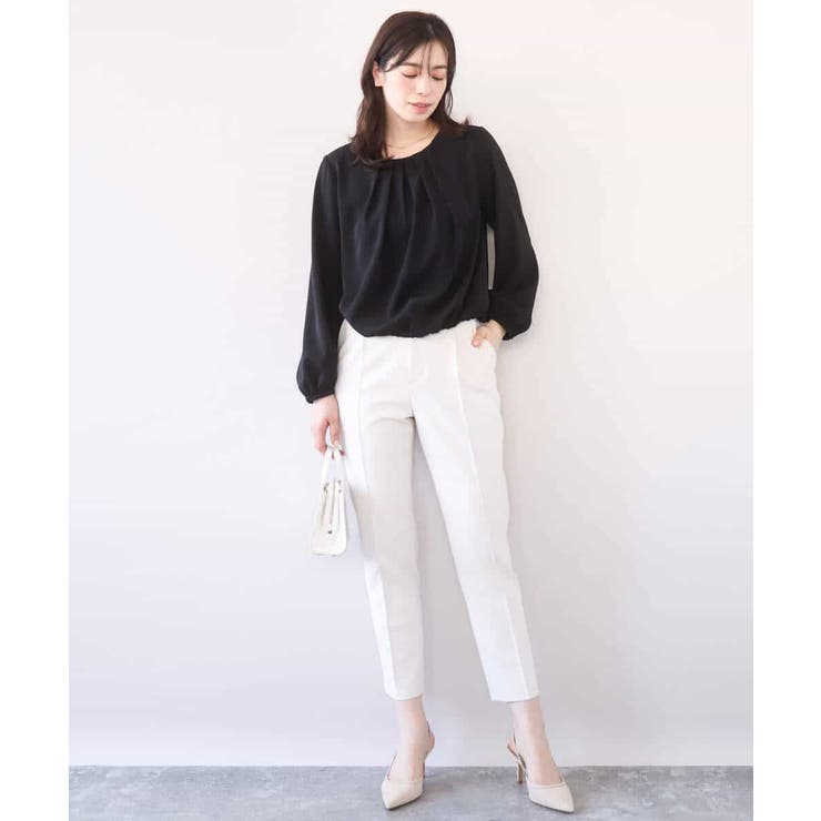 タックデザインジョーゼットブラウス(長袖)/UVカット/接触冷感/洗える | OFUON | 詳細画像15 