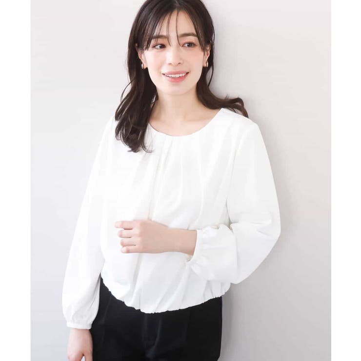 タックデザインジョーゼットブラウス(長袖)/UVカット/接触冷感/洗える | OFUON | 詳細画像2 