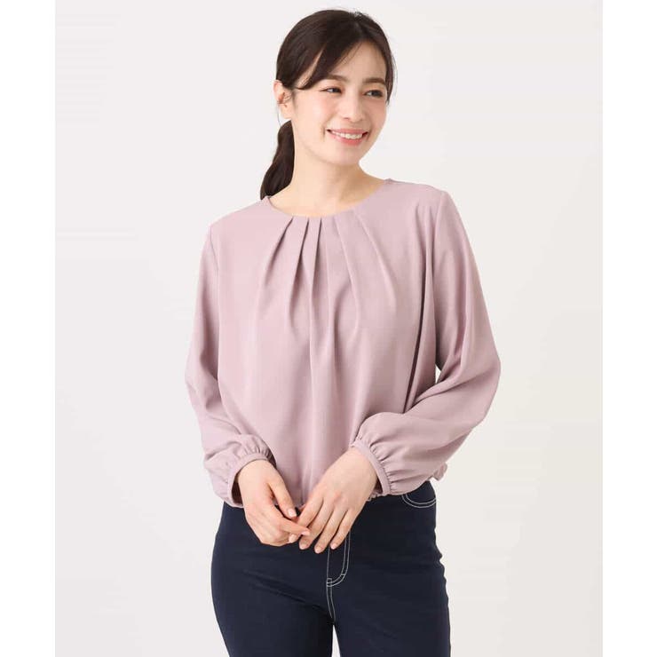 タックデザインジョーゼットブラウス(長袖)/UVカット/接触冷感/洗える | OFUON | 詳細画像20 