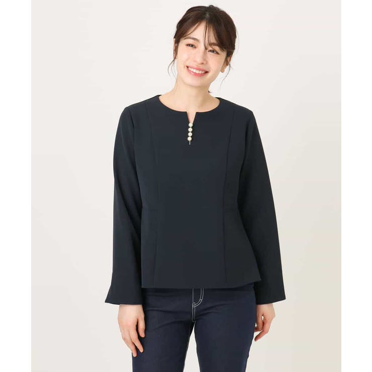 ダブルクロス ペプラムブラウス/洗える/WEB限定サイズあり | OFUON | 詳細画像10 