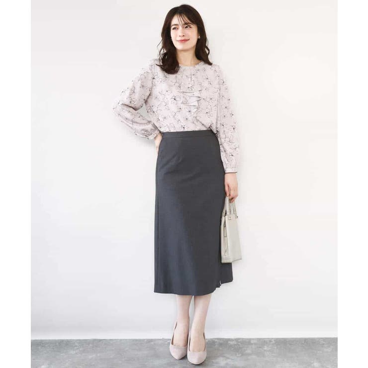 ラインフラワーボウタイ風ブラウス/洗える | OFUON | 詳細画像11 