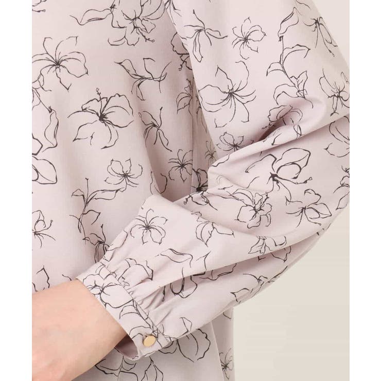 ラインフラワーボウタイ風ブラウス/洗える | OFUON | 詳細画像21 