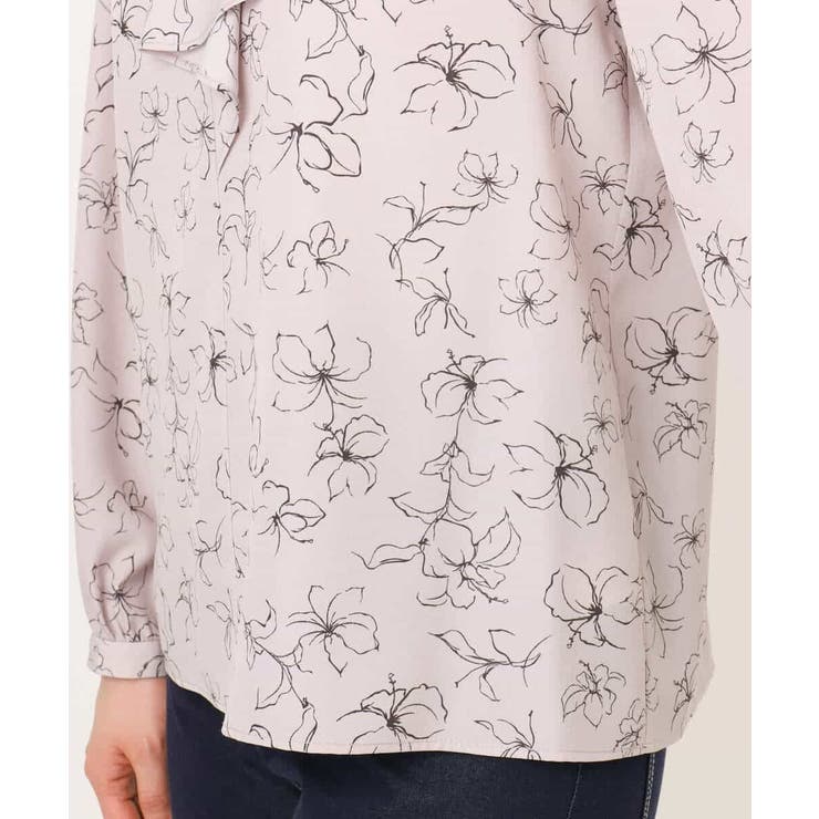 ラインフラワーボウタイ風ブラウス/洗える | OFUON | 詳細画像22 