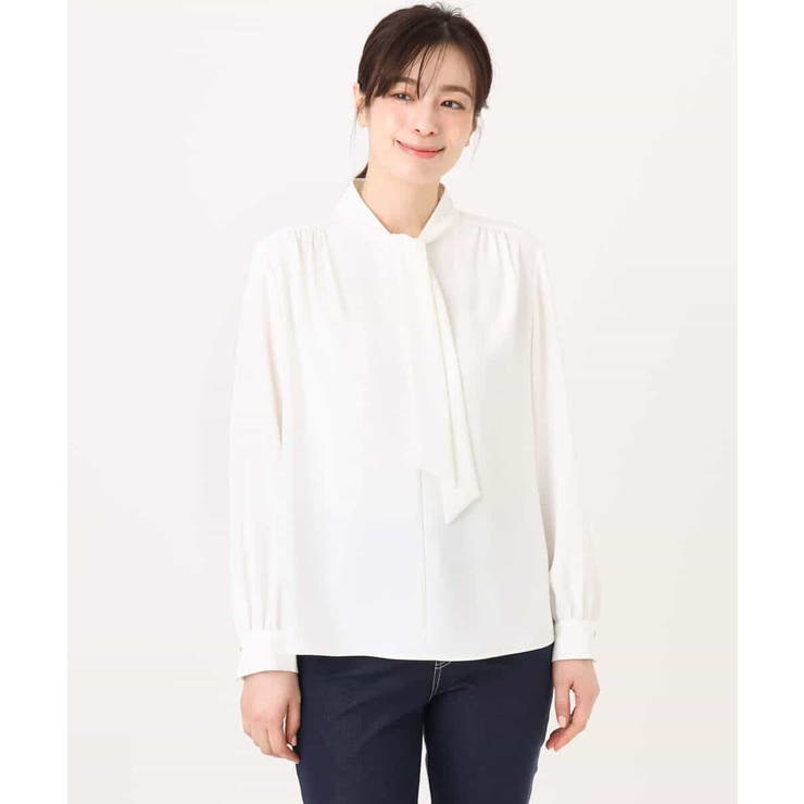 スムースジョーゼットボウブラウス/洗える/WEB限定サイズあり | OFUON | 詳細画像42 