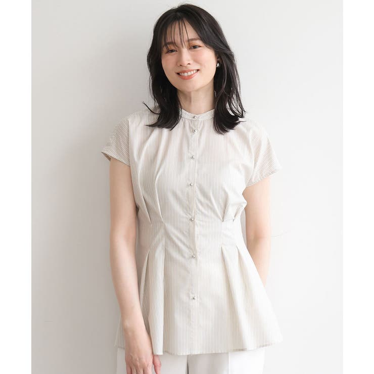 ストライプローンブラウス/接触冷感/通気性/透湿性/WEB限定サイズあり | OFUON | 詳細画像2 