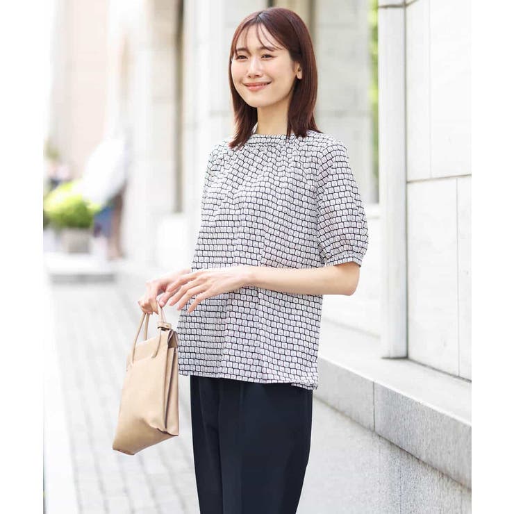 カラースクエアプリント2wayブラウス/洗える | OFUON | 詳細画像11 