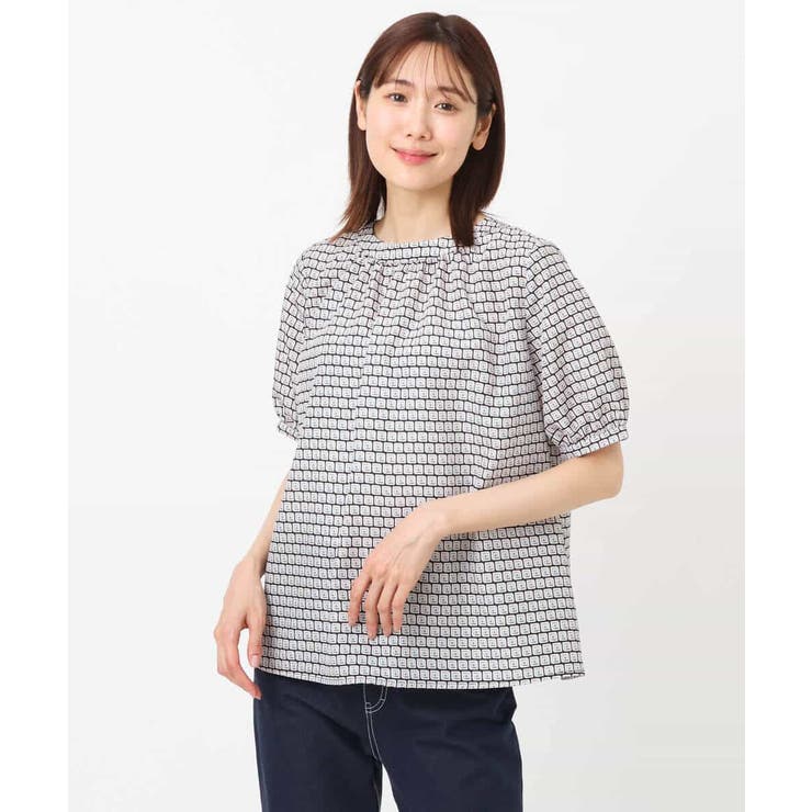 カラースクエアプリント2wayブラウス/洗える | OFUON | 詳細画像17 