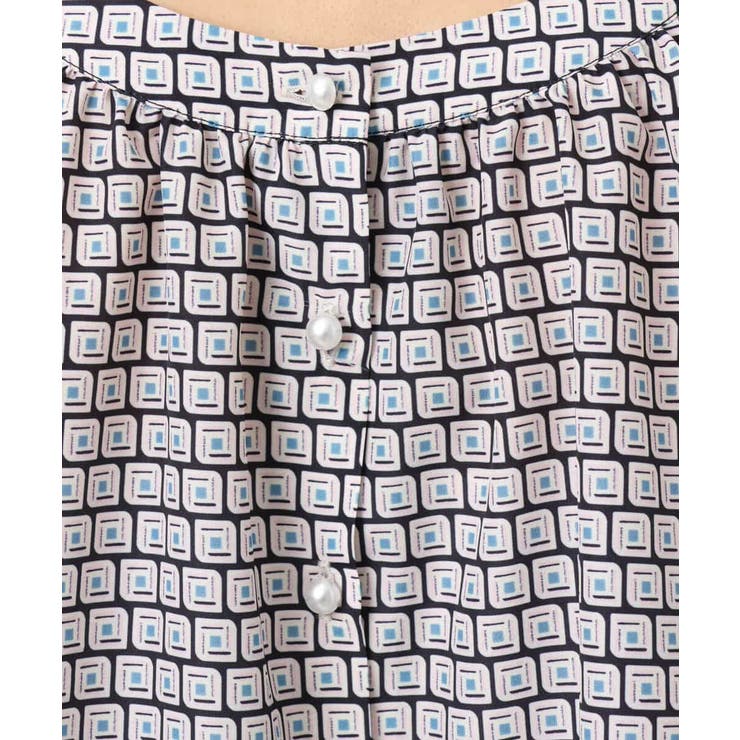 カラースクエアプリント2wayブラウス/洗える | OFUON | 詳細画像21 