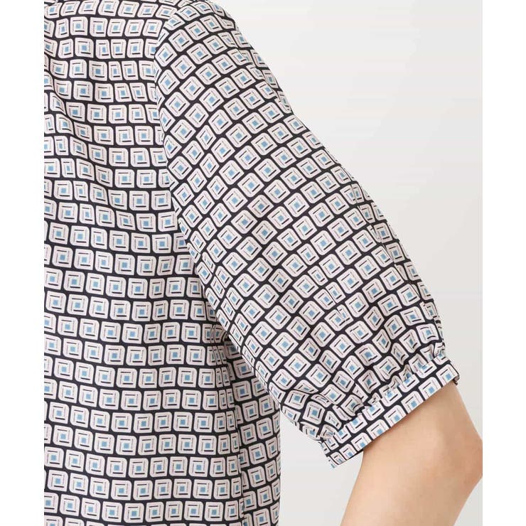 カラースクエアプリント2wayブラウス/洗える | OFUON | 詳細画像22 