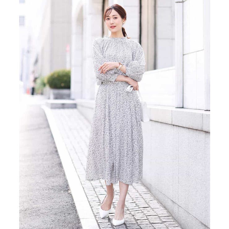 小花柄シャーリングブラウス/前後2way/洗える | OFUON | 詳細画像11 