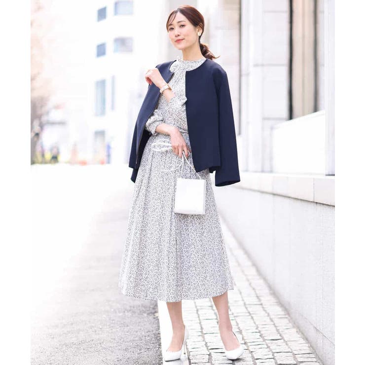 小花柄シャーリングブラウス/前後2way/洗える | OFUON | 詳細画像18 