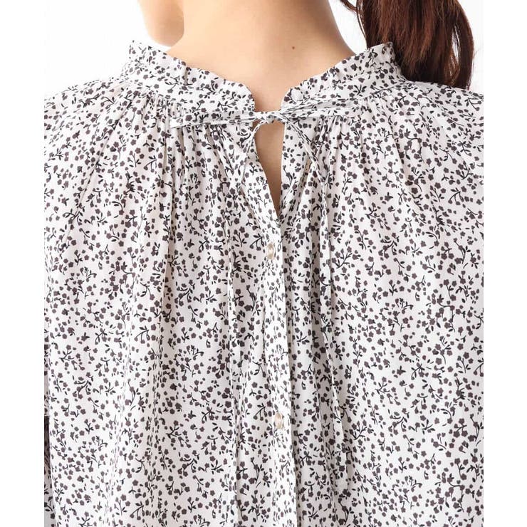 小花柄シャーリングブラウス/前後2way/洗える | OFUON | 詳細画像23 